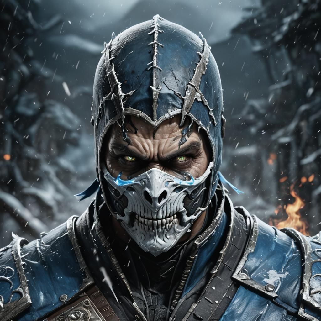 Sub Zero Skull Face: Dark Fantasy Concept Art