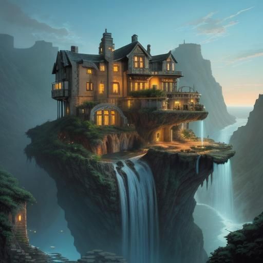 Architecturally Impossible Cliffside House Near Waterfall