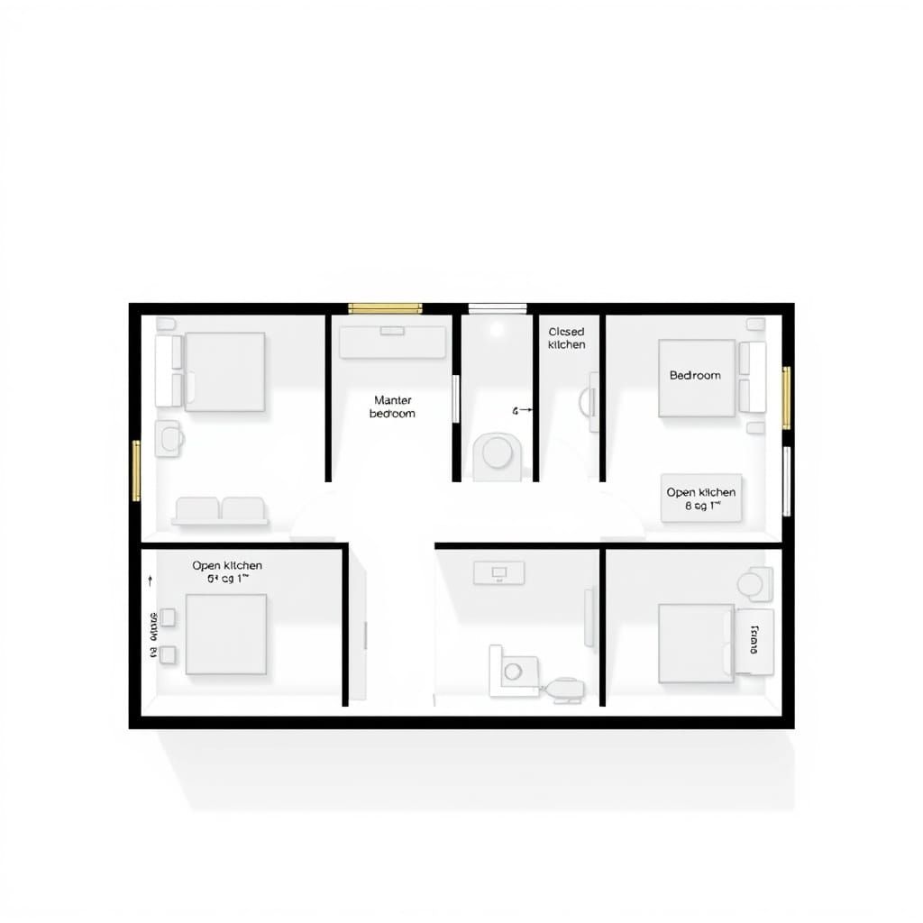 Modern Minimalist Ground-Floor Villa Floor Plan