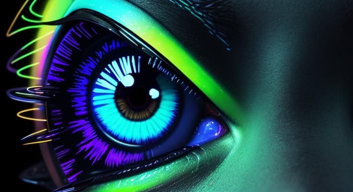 Neon Monster in Human Eye: Syd Mead Concept Art