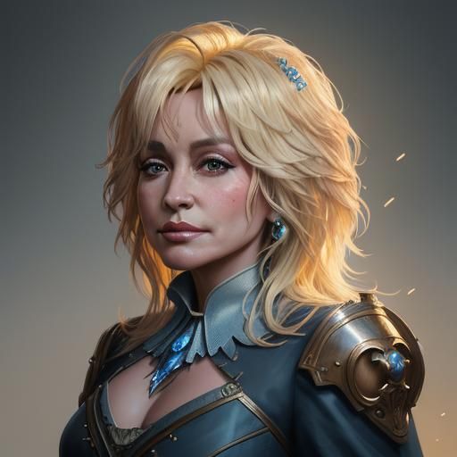 Dolly Parton Portrait in Art Nouveau Style