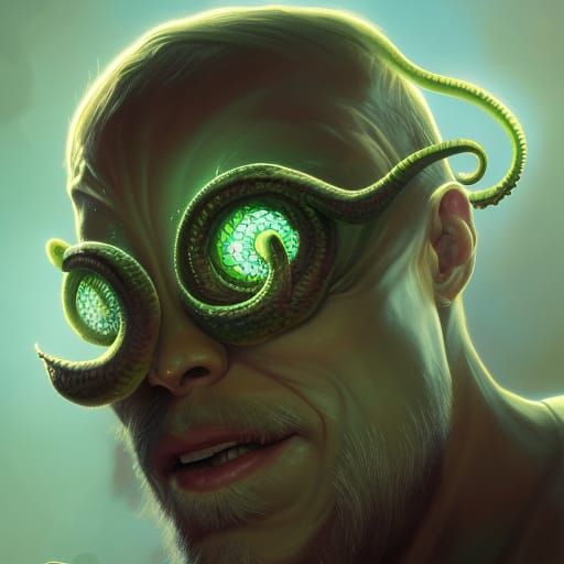 Shuma Gorath Portrait in Hyperdetailed Splash Art Style