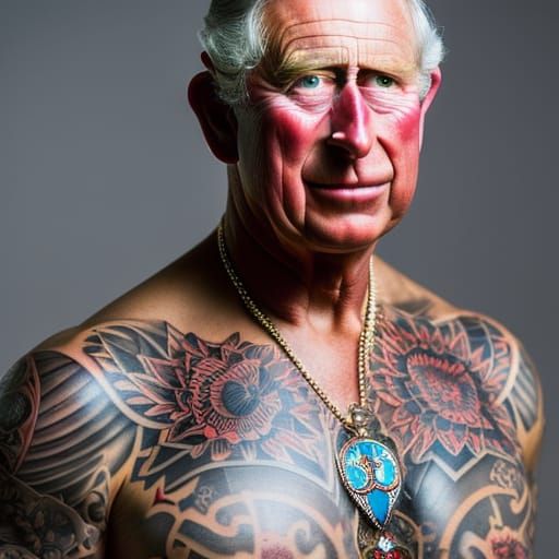 Prince Charles as Tattooed Yakuza Portrait