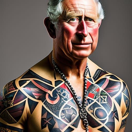 Prince Charles as Tattooed Yakuza: Professional Photo