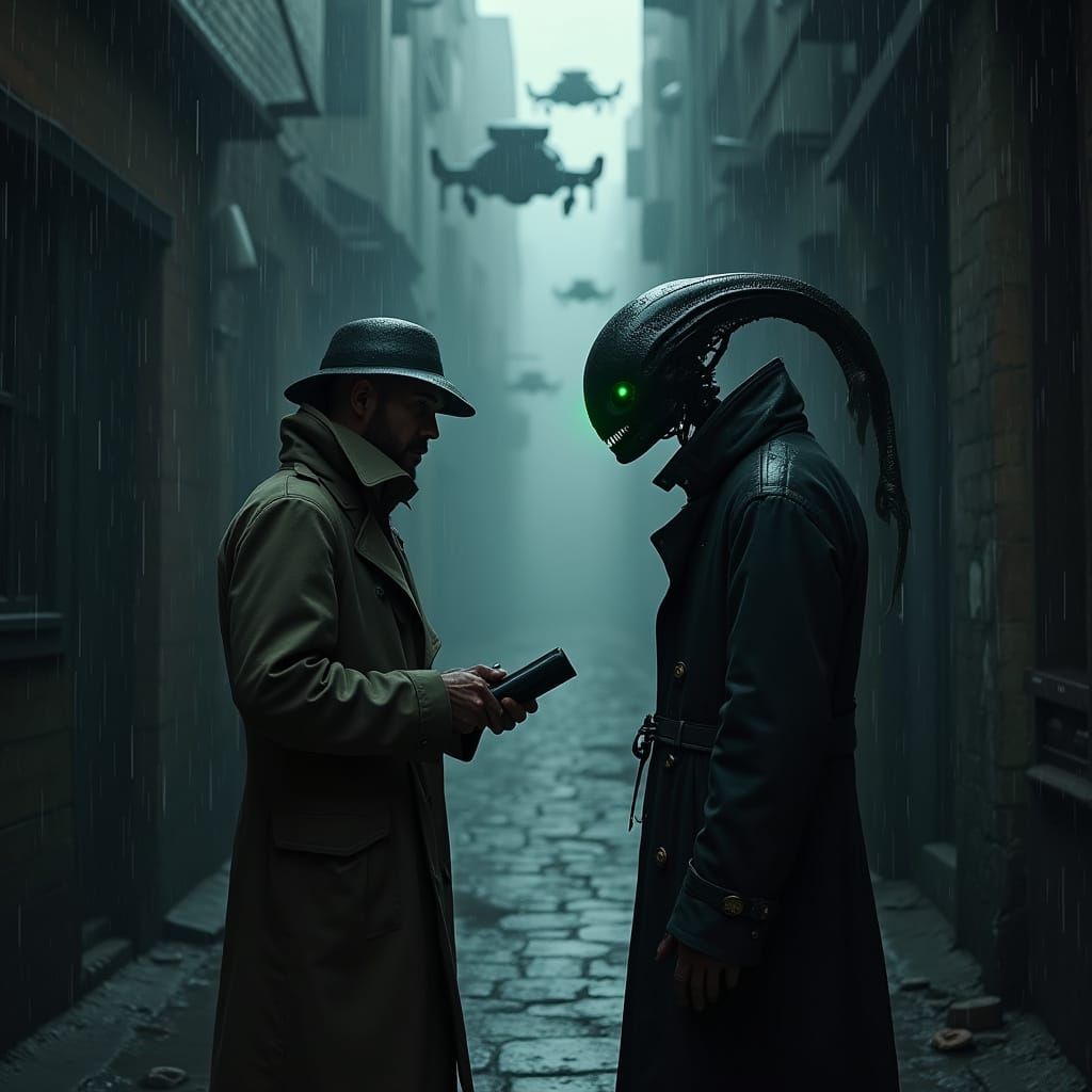 Gritty Urban Encounter with a Bioluminescent Alien