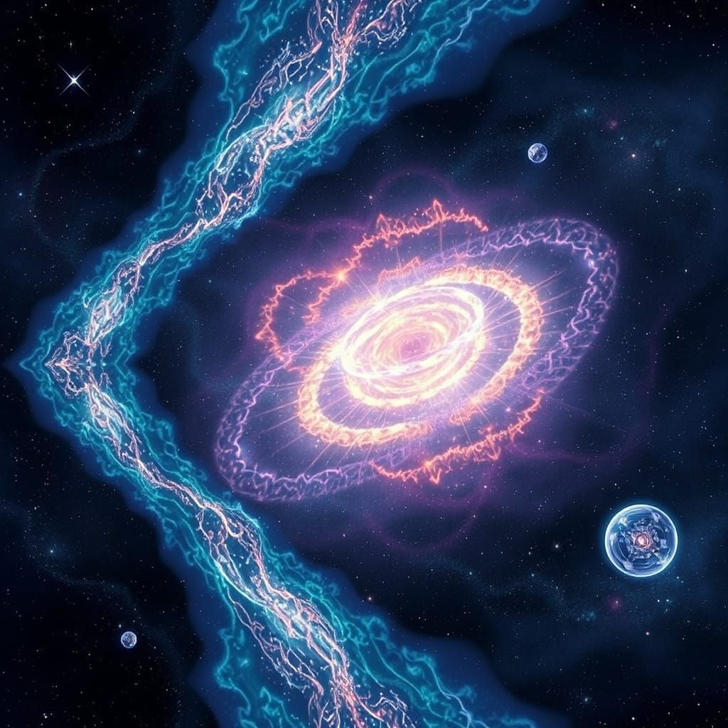 Cosmic Holographic Dreamscape in Vibrant 8K