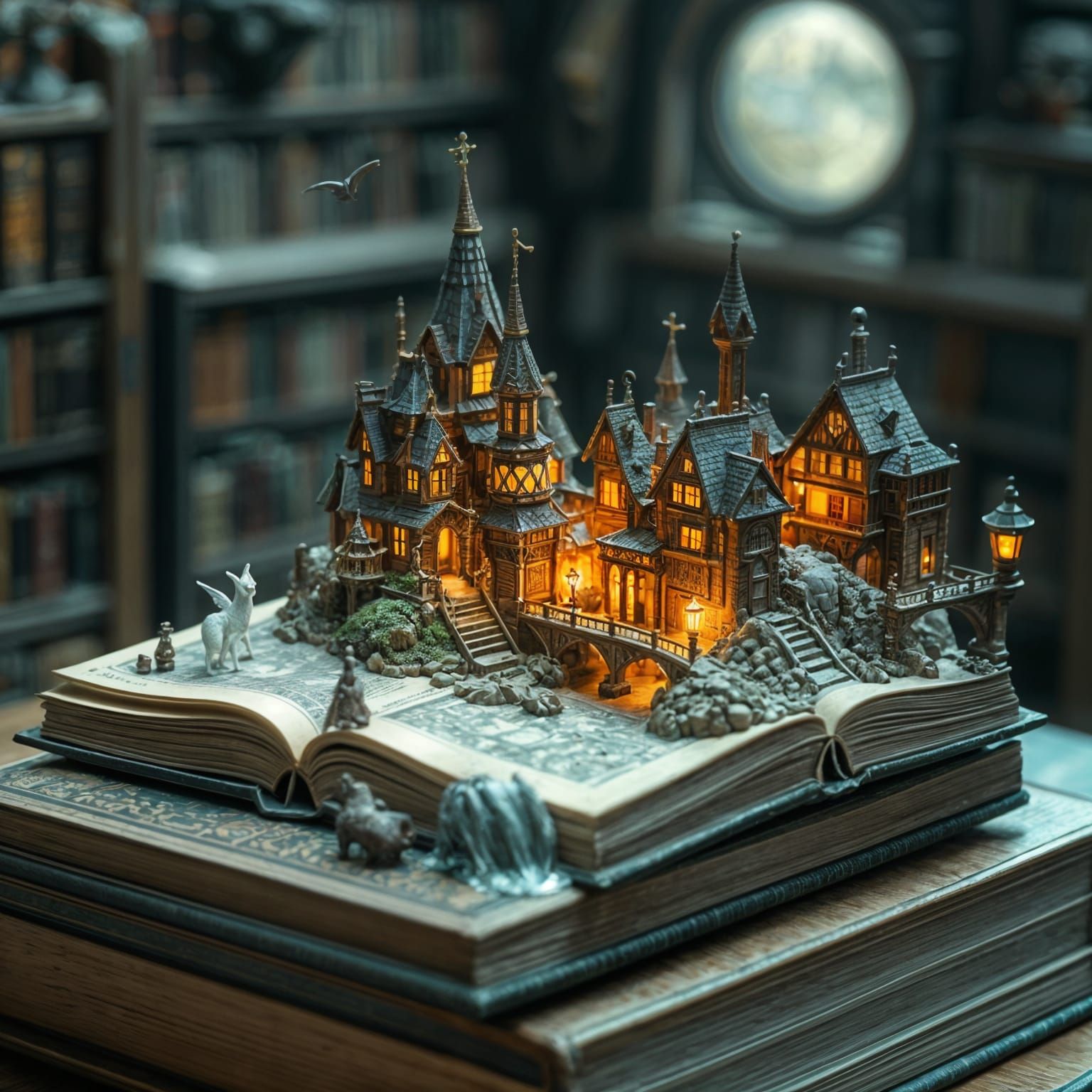 Magical Miniature Kingdom Diorama in Digital Painting Style