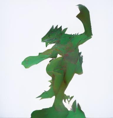 Lizardman Character in Anime Fantasy Landscape
