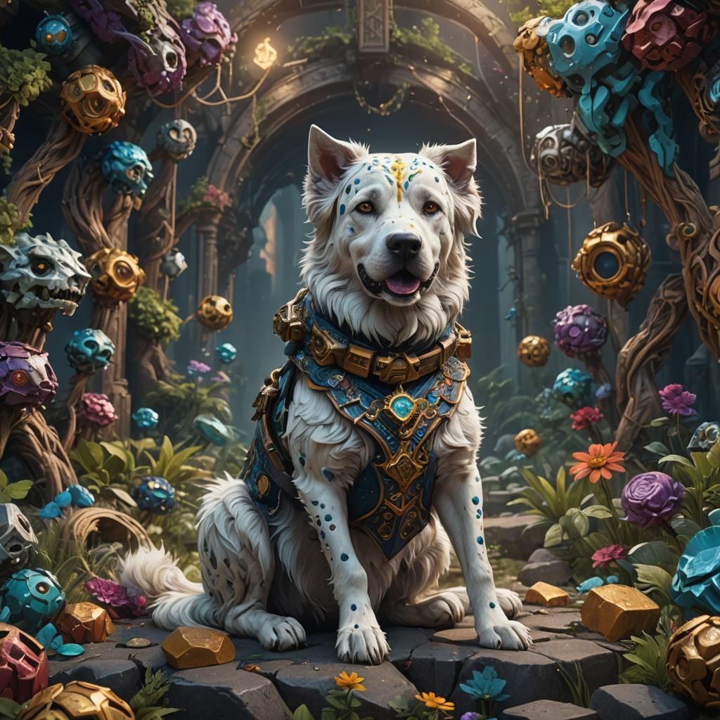 Fantastical Mental Health Support Dog in Deep Color