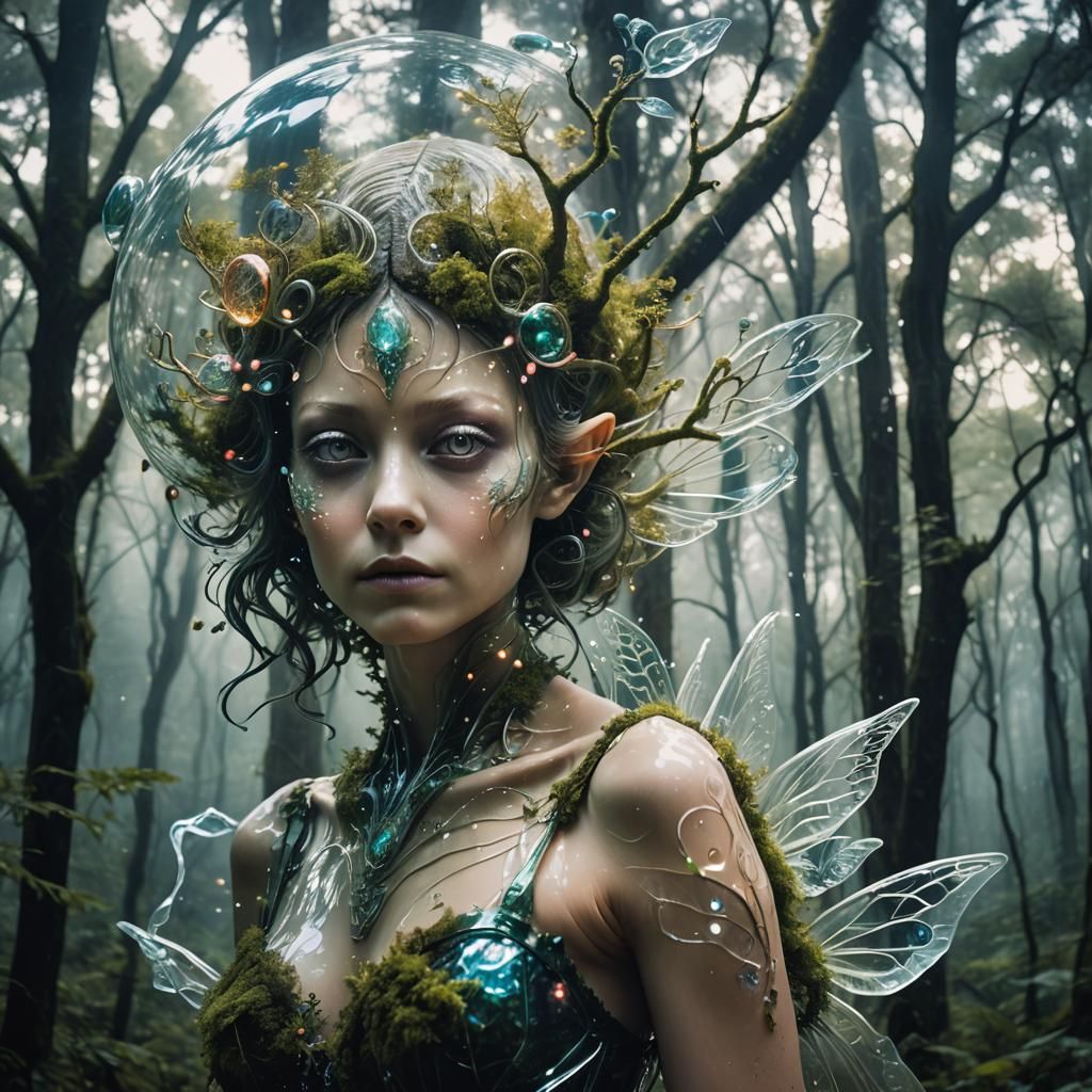 Whimsical Fairy Alien in Fantasy Forest