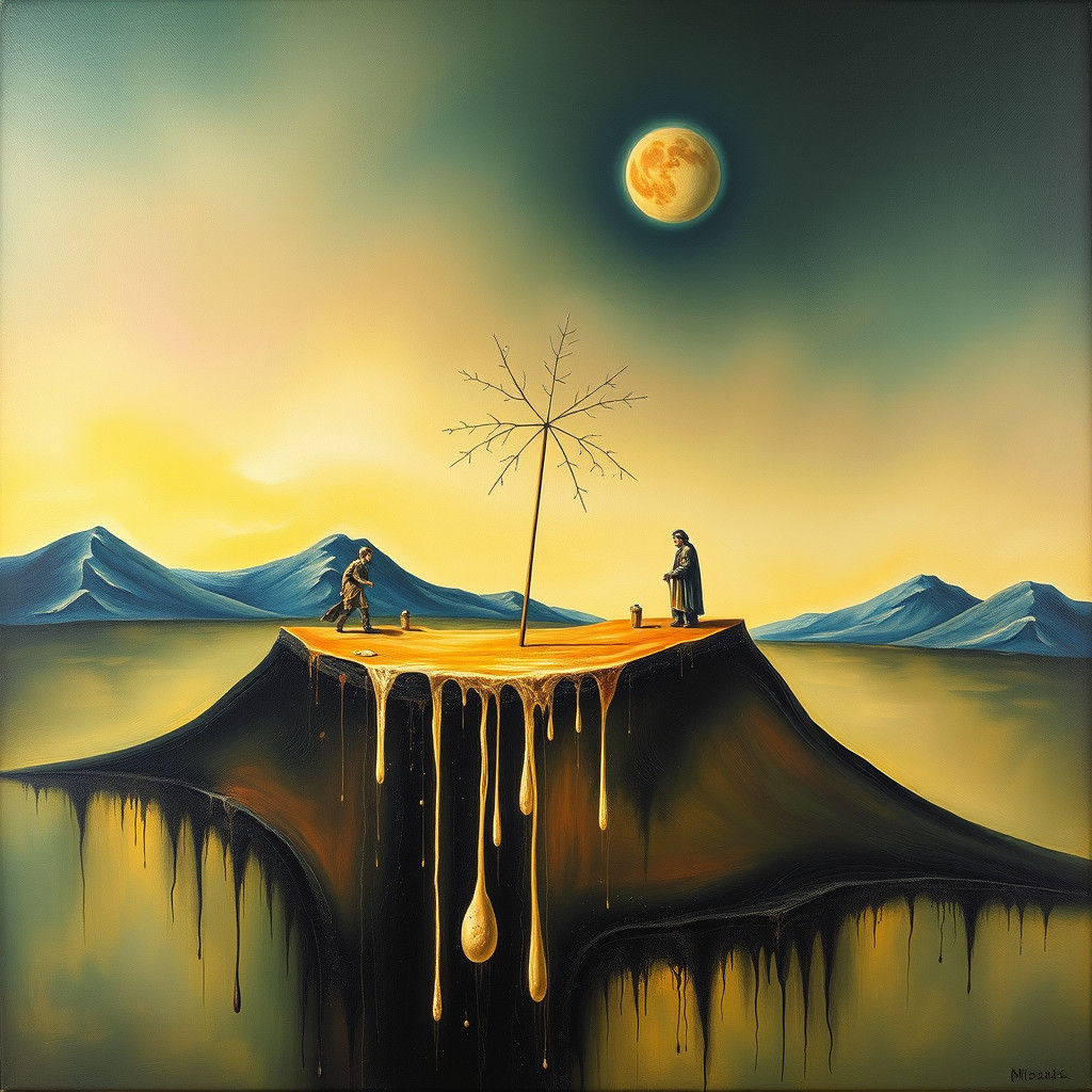 Surreal Melting Landscape in Dali Style