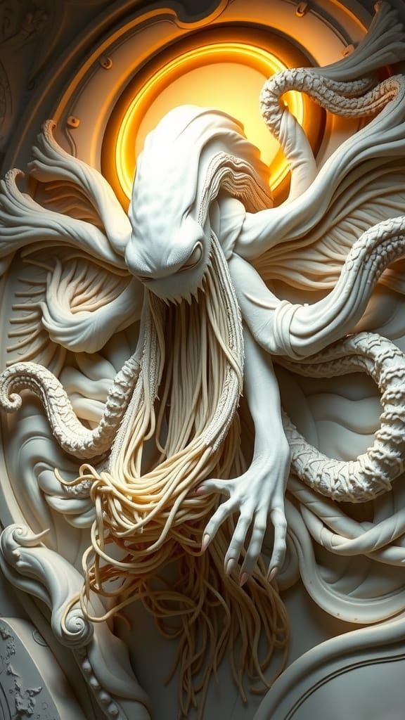 Michelangelo Style Marble Sculpture of the Flying Spaghetti ...