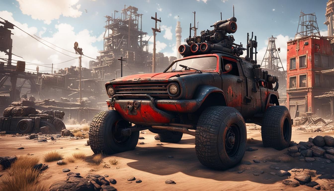 Dire Wolf in Post-Apocalyptic Crossout City