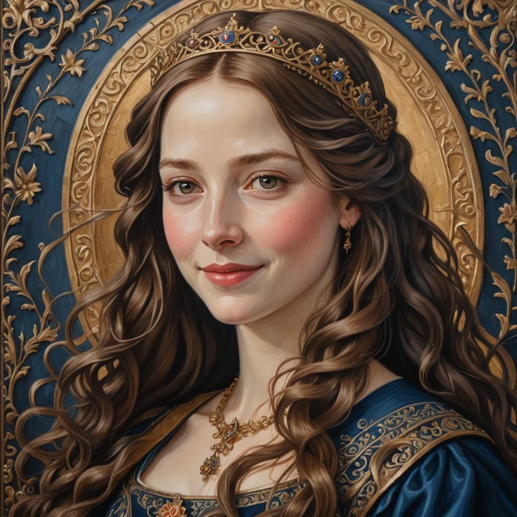 Medieval Princess Portrait in Pre-Raphaelite Style