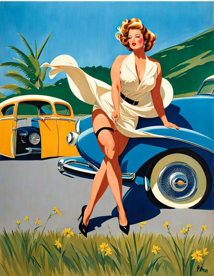 Pin Up Illustration of Vogue BBW Model