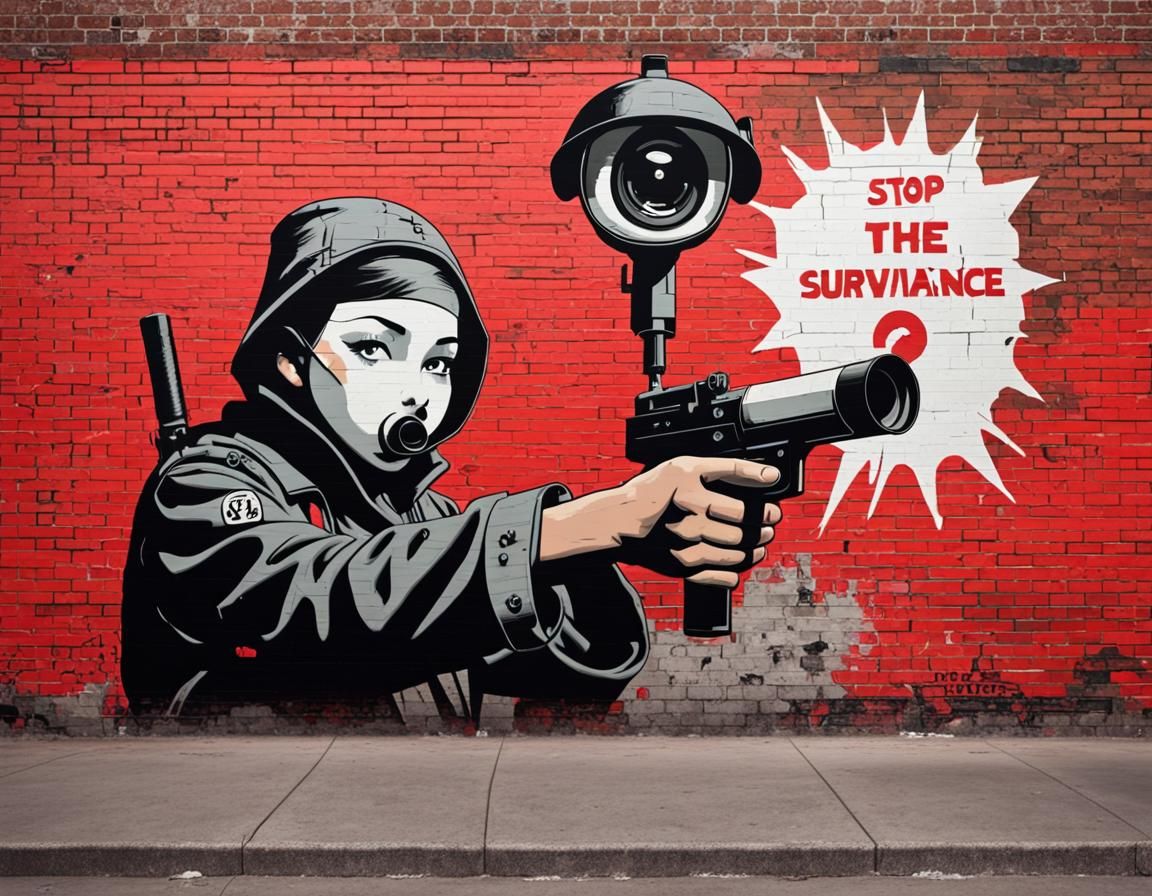 Banksy & Butcher Billy Style Graffiti: Stop Surveillance