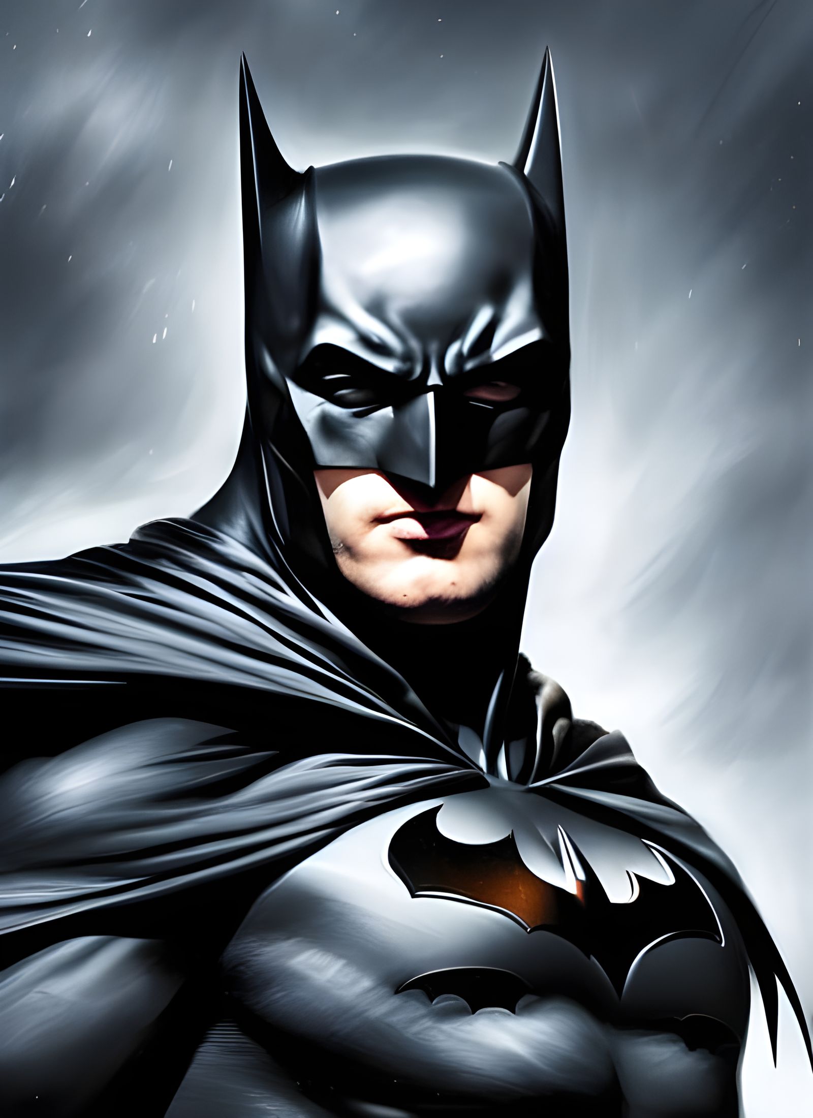 Hyperdetailed Batman Portrait in Dark Matte Painting Style