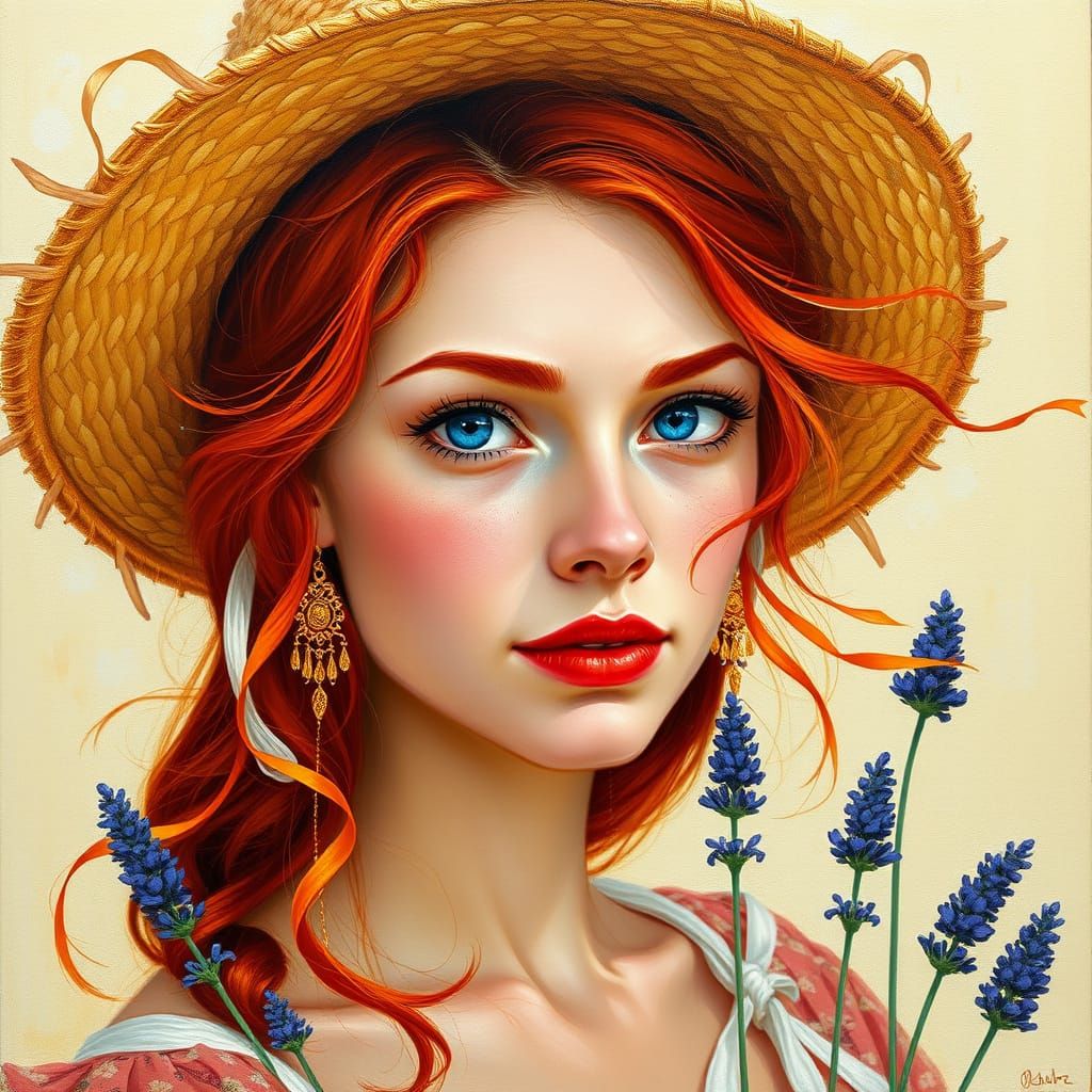 Portrait of woman, red hair