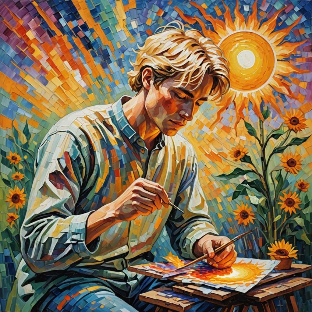 Ethereal Radiance in Neo-Impressionist Style