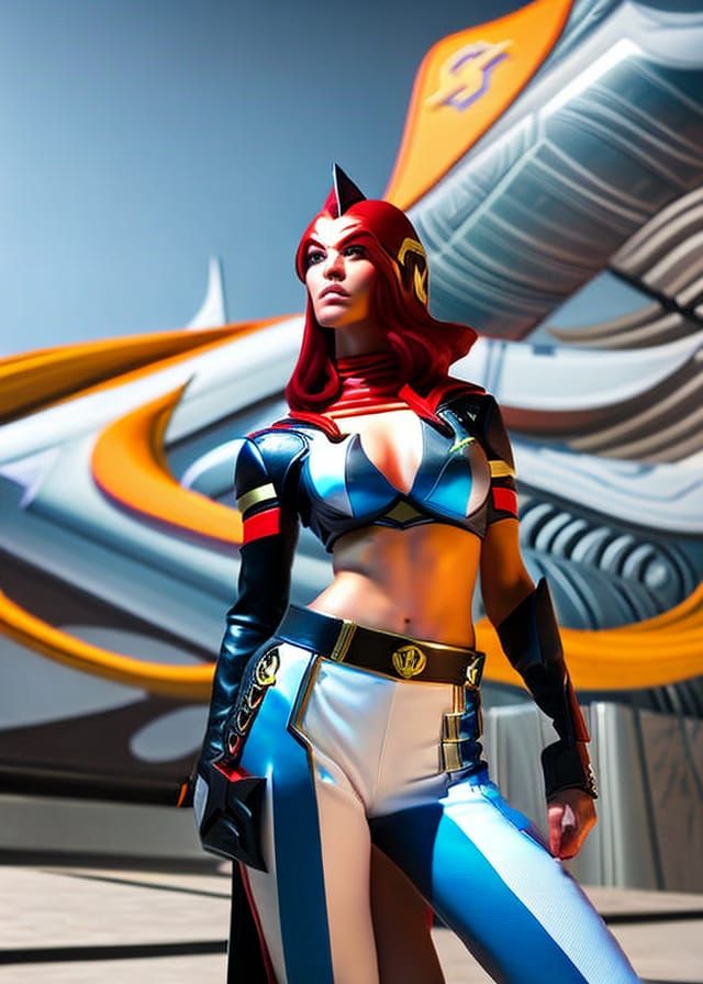 Fox Girl at Comic-Con: Detailed Sci-Fi Painting