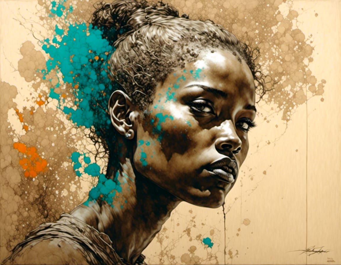 Vivid Portrait in Sepia and Golden-Brown Tones