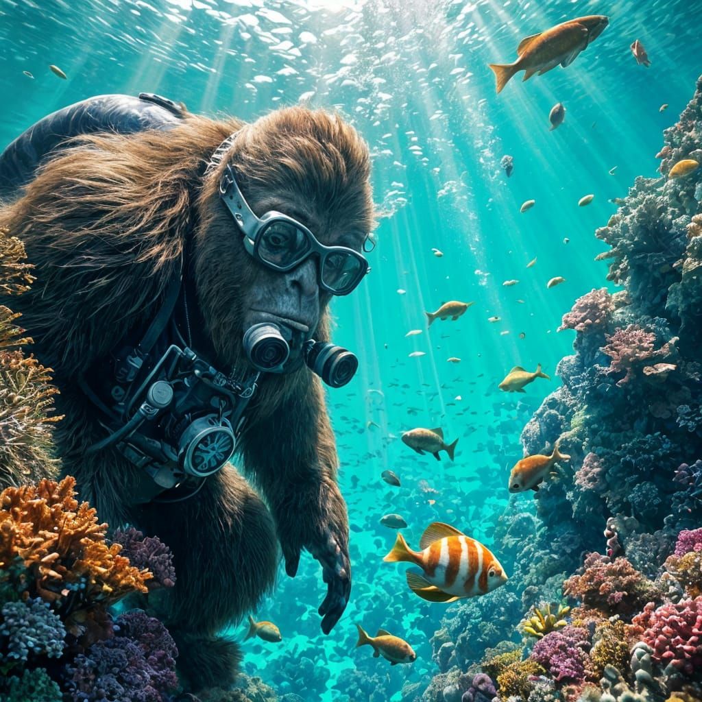 Bigfoot Discovers Tropical Reef in Stunning Scuba Diving Sce...