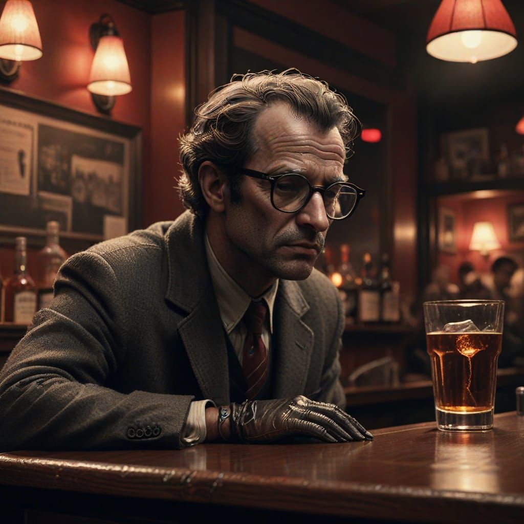 Melancholic Earthworm in Film Noir Style