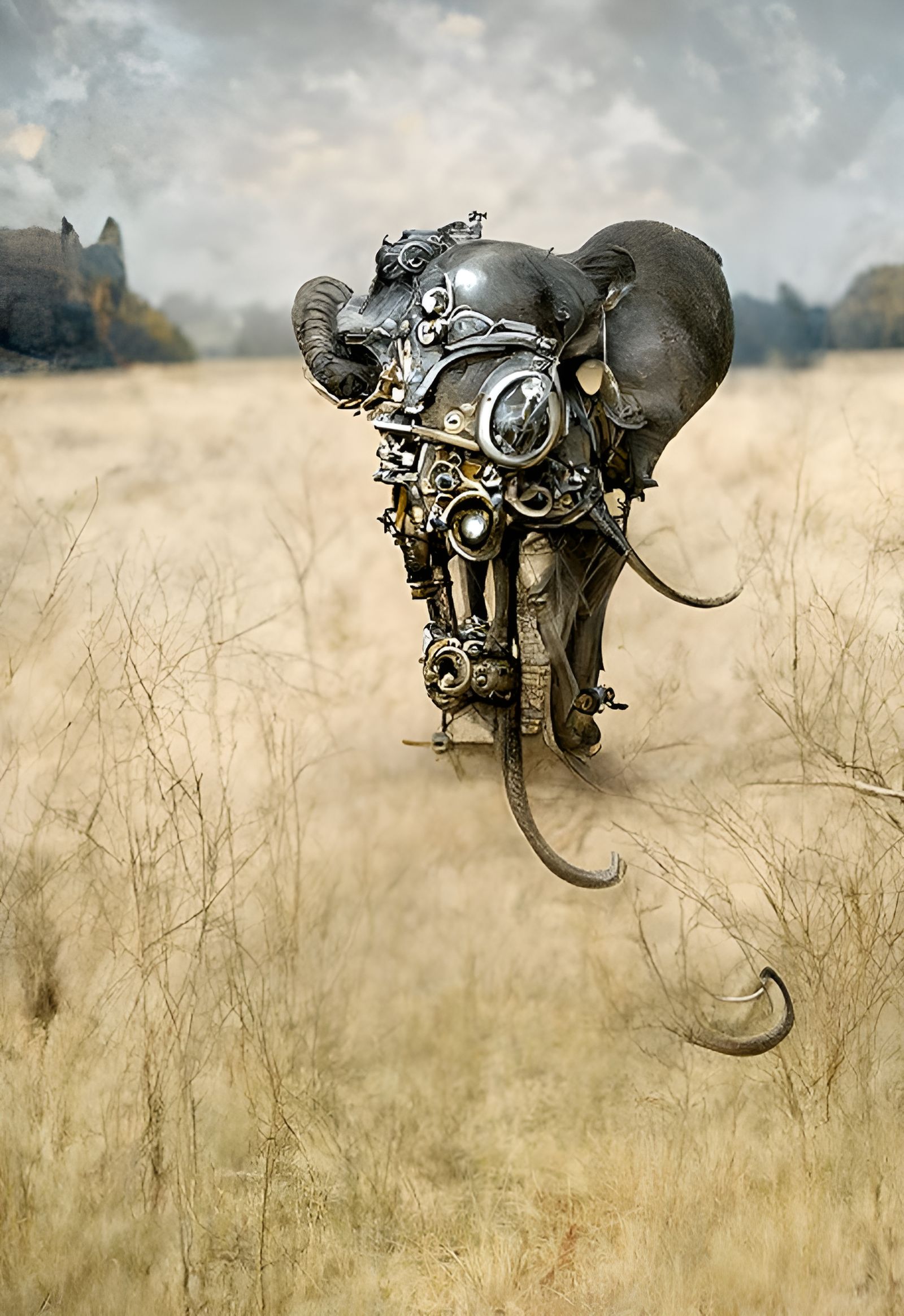 Steampunk Elephant in Hyperdetailed Photorealistic Style