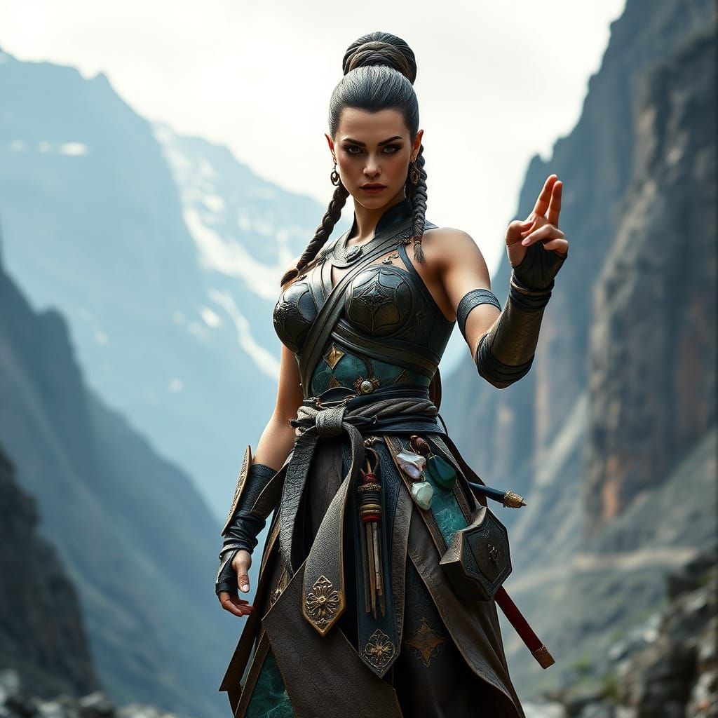 Imposing Stone Woman in Mountain Pass