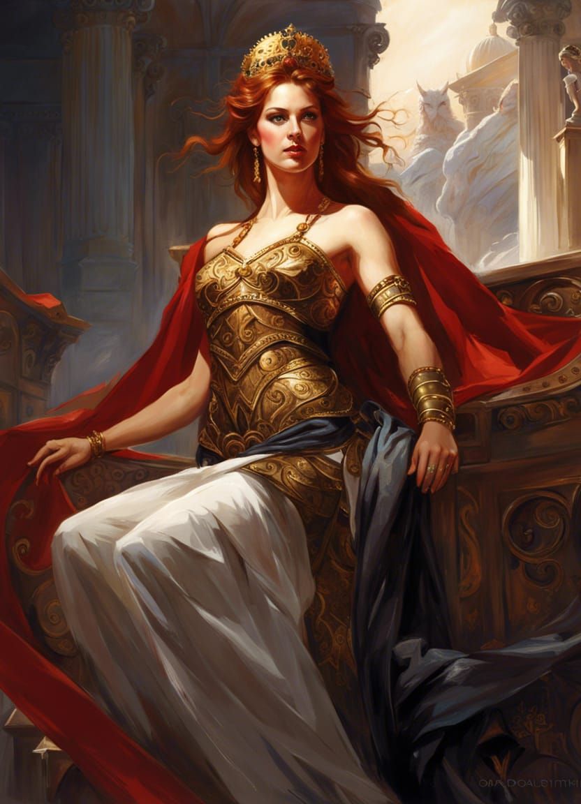 Majestic Roman Empress Illustration in Elegant Style