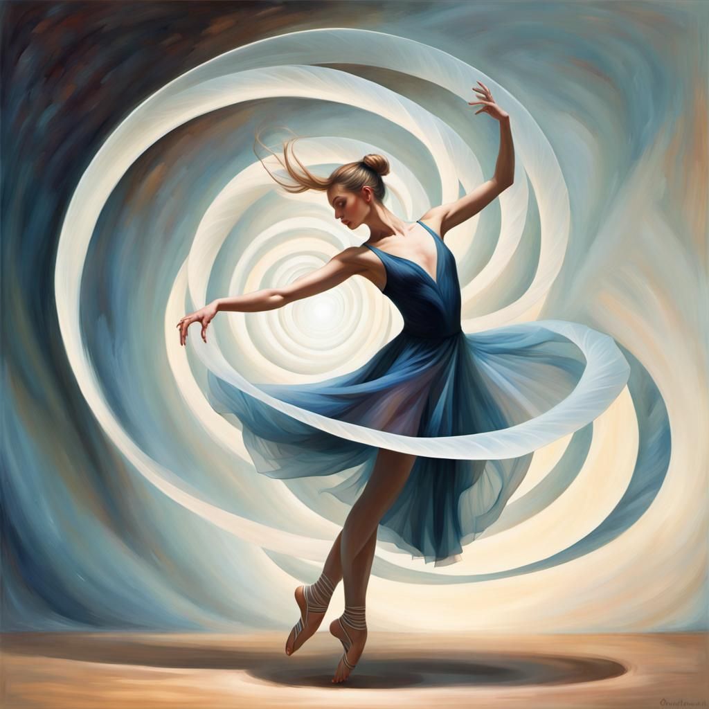 Dancer in Fibonacci Spiral: Magic Realism Art