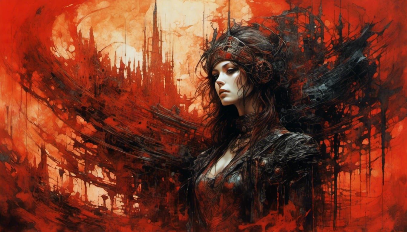 Abstract Willpower Concept in Sci-Fi Watercolor