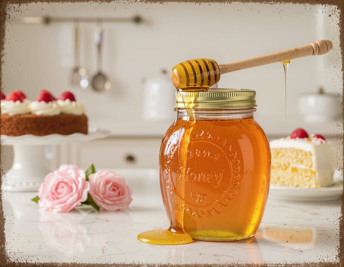 Antique Honey Jar with Dripping Honey Stick