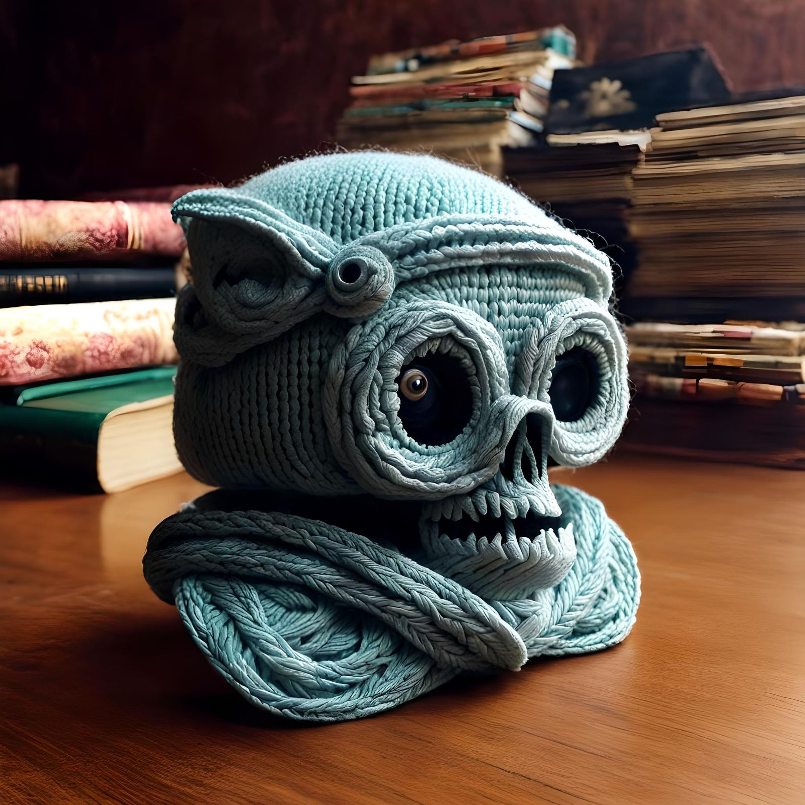 Grumpy Woman in Origami Graffiti Cloud Art