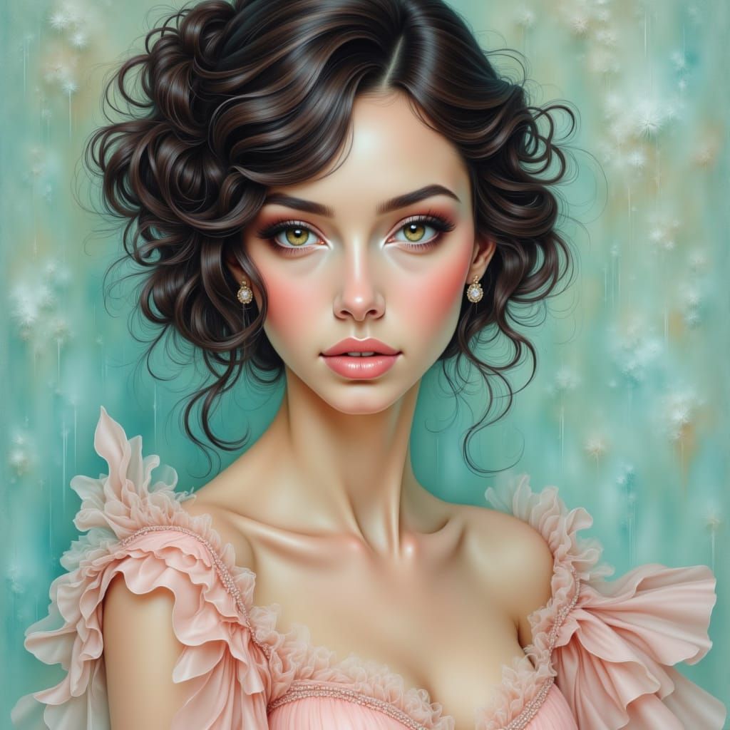 Elegant Woman in Soft Surrealism