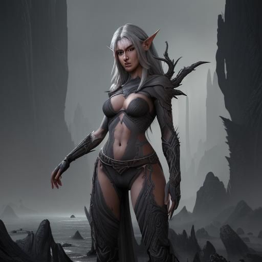 Half-Elf Rogue Character Concept Art