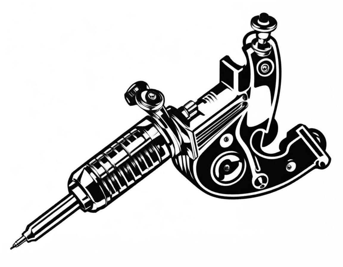 Chrome Electromagnetic Tattoo Machine: Handheld Design