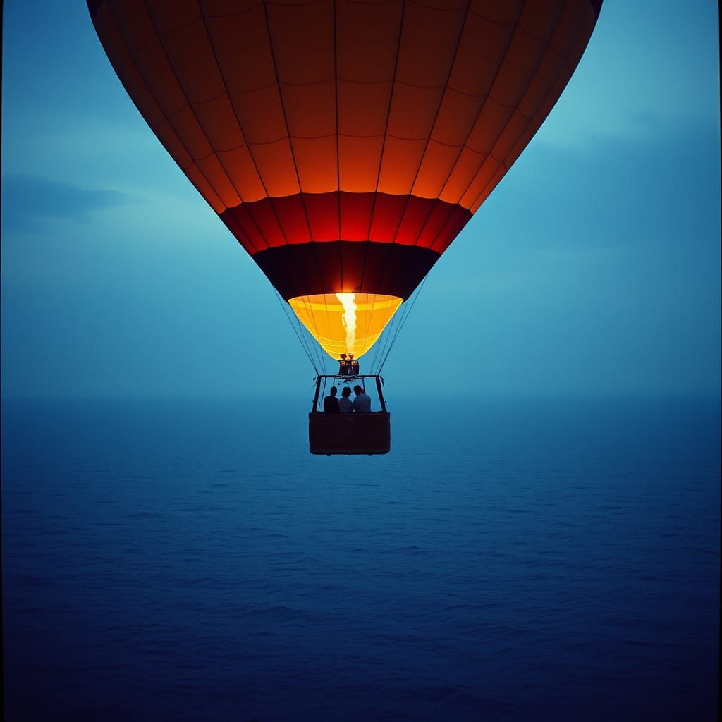 Couples Hot Air Balloon Ride Over Turquoise Ocean
