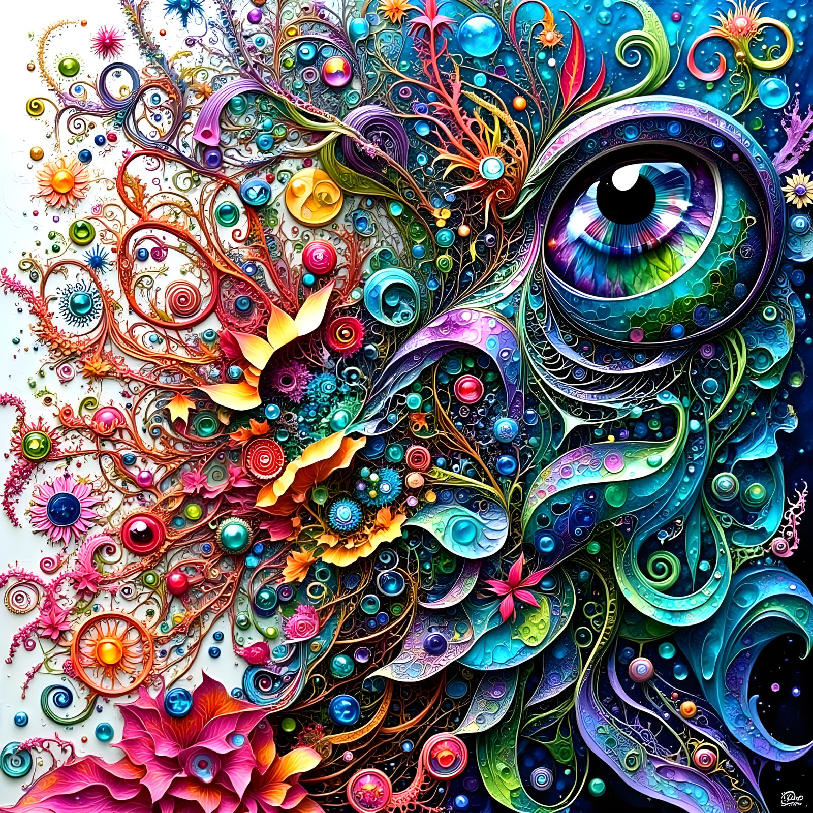 Cosmic Beast Breathing Spectral Rainbow Colors