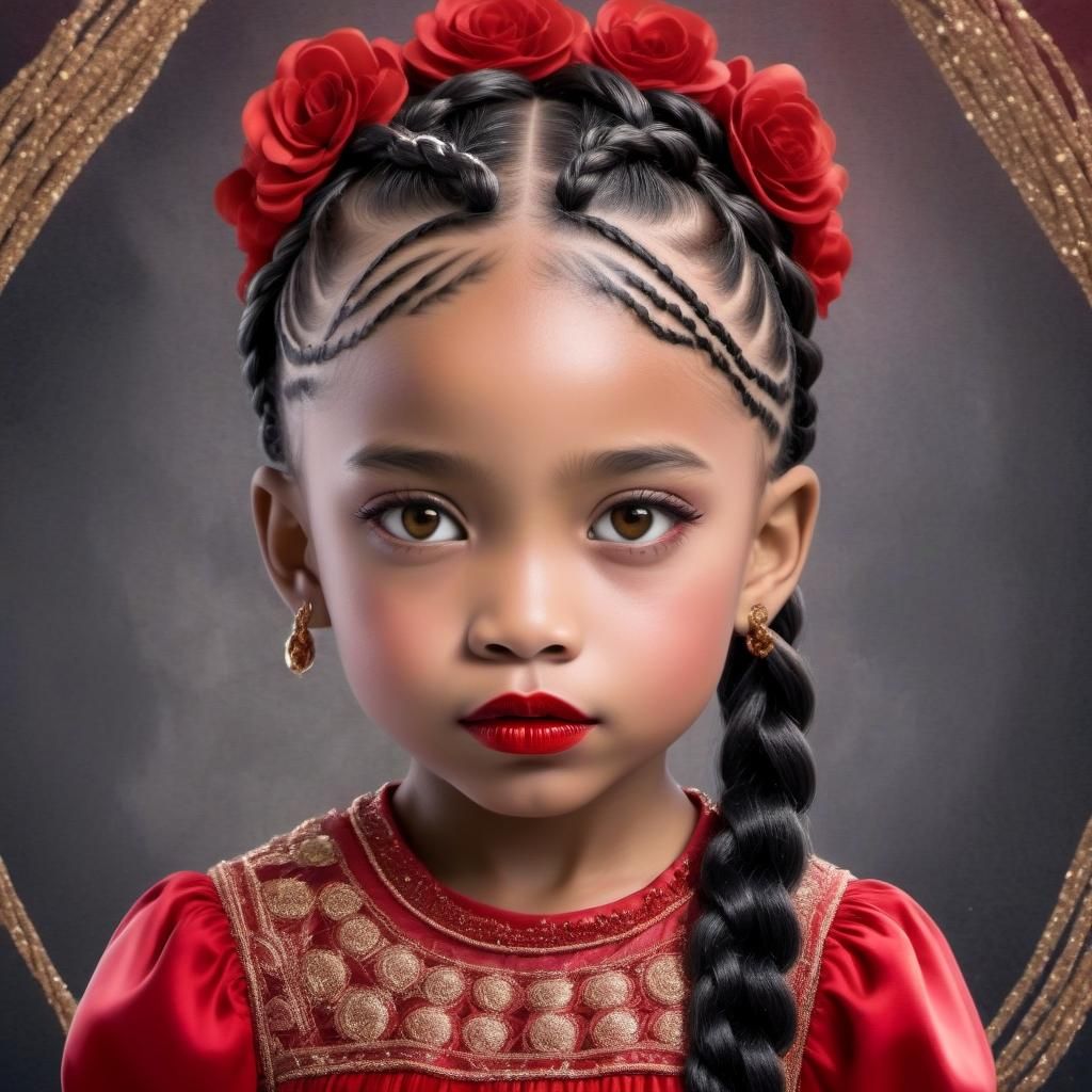 AI Image of a Little Girl in Red Dress