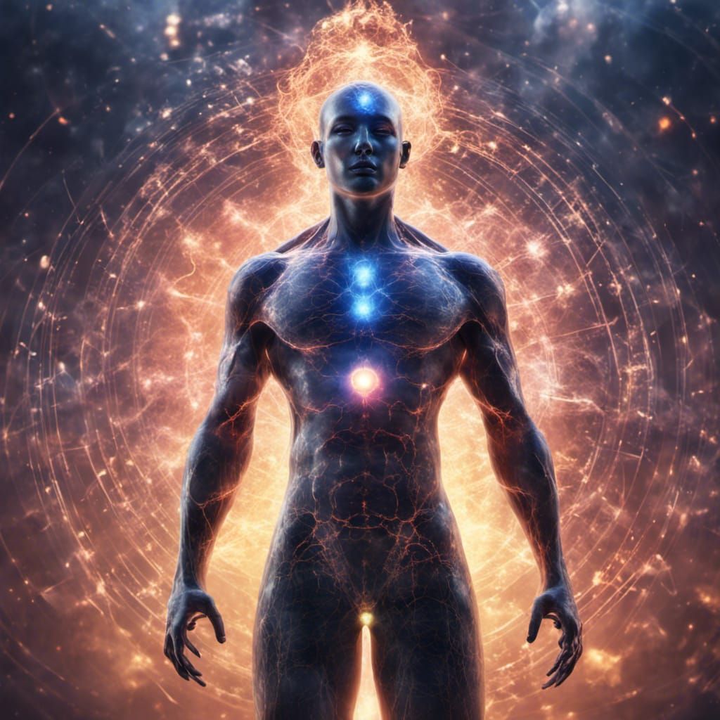 Human Chakras in Quantum Energy Field: Fantasy Art
