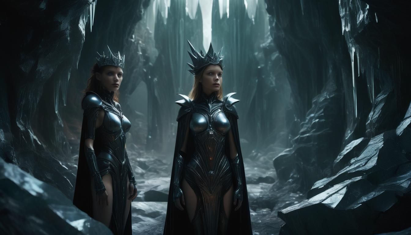 Alien Women in Crystal Armor: Digital Matte Painting