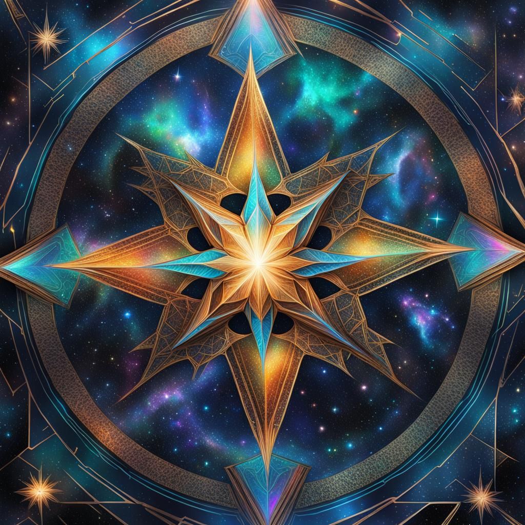 Holographic North Star Cosmic Illustration