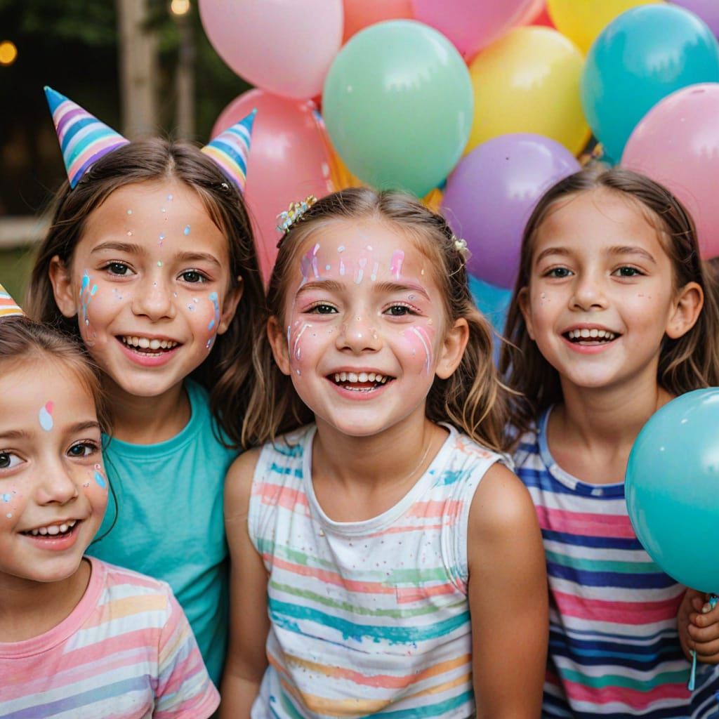 Joyful Kids Shine with Glow-in-the-Dark Face Paint at a Vibr...