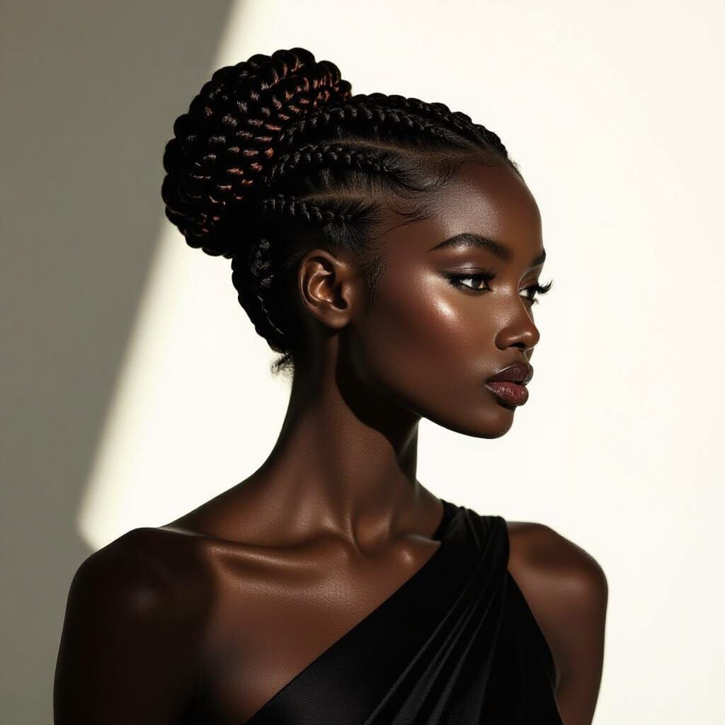 Avant-Garde Editorial: Lyra's Sculptural Braids and Ombre Ha...
