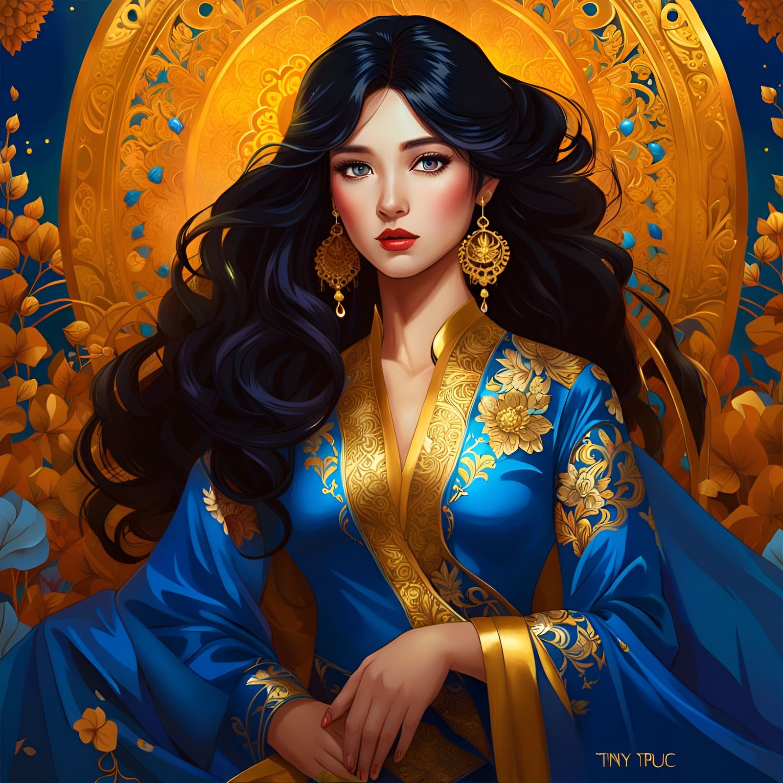 Fairytale Girl Portrait with Intricate Clothing