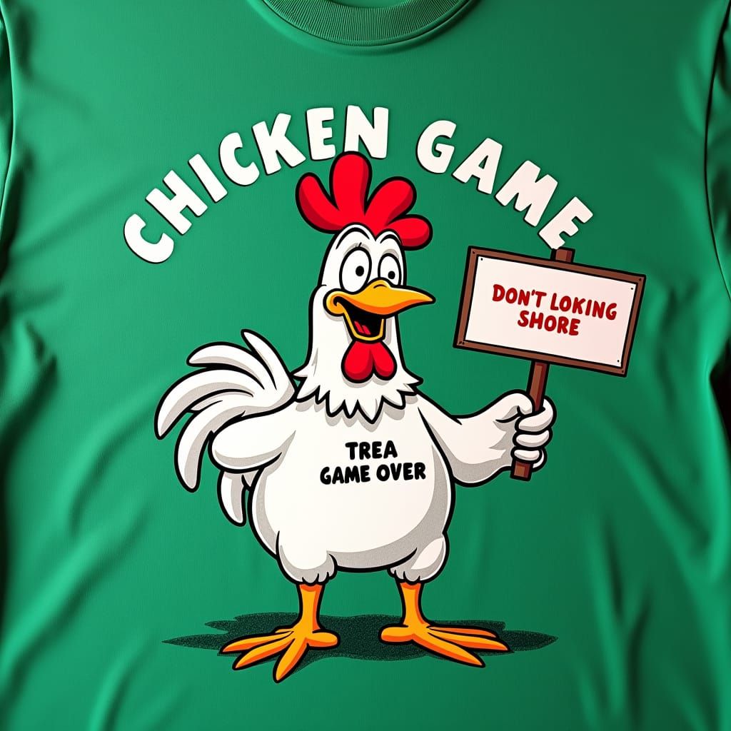 Humorous Cartoon Chicken T-Shirt Design