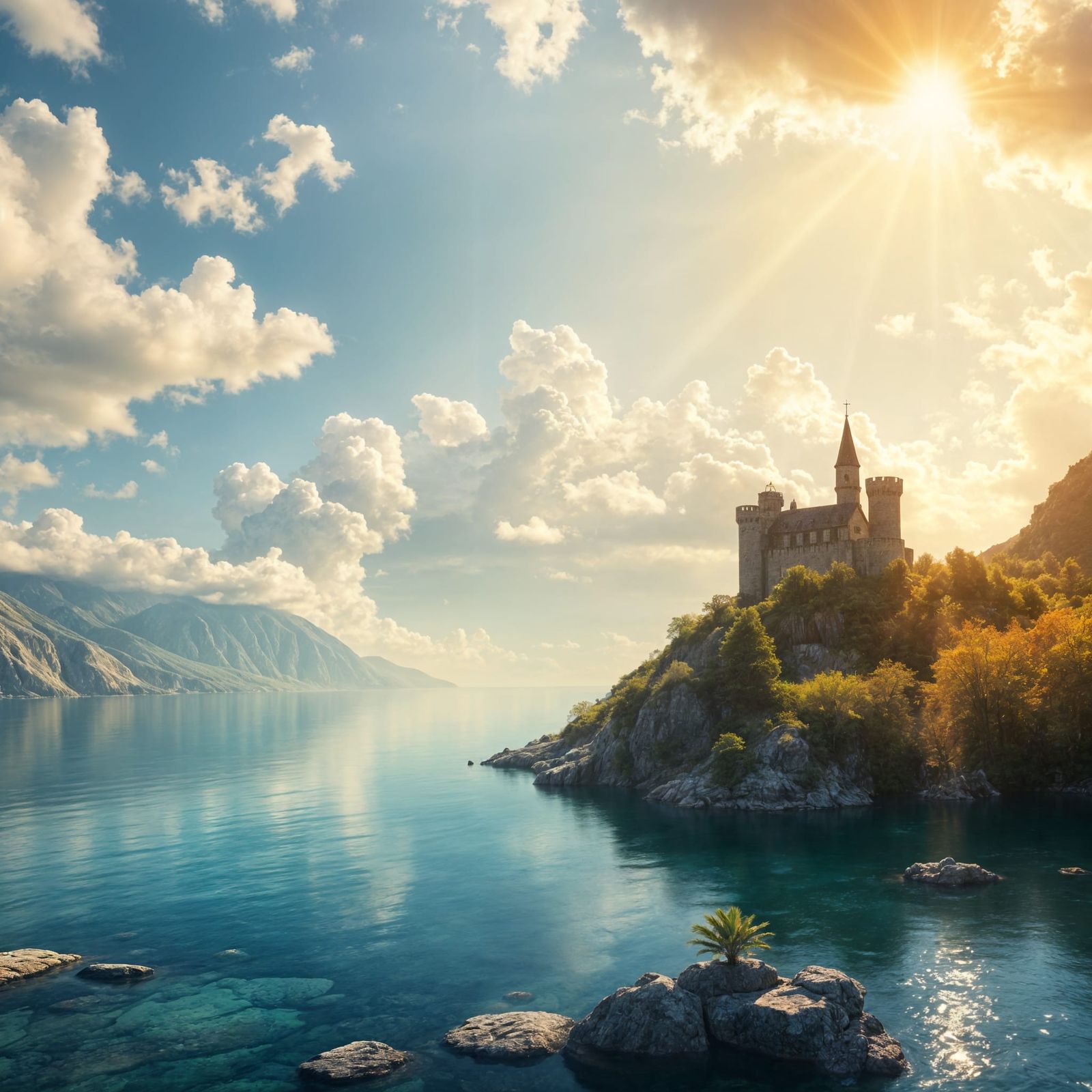 Surreal Heavenly Kingdom Radiates Divine Light