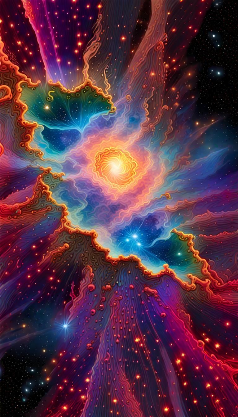 Neon Nebula with Terrifying Human Outlines