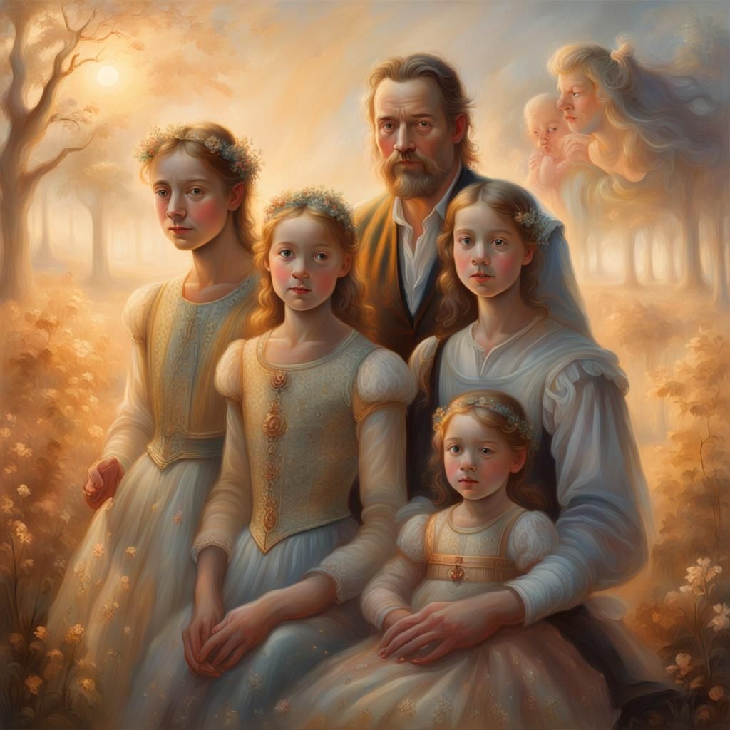 Family Portrait in a Mystical Golden Light